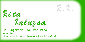 rita kaluzsa business card